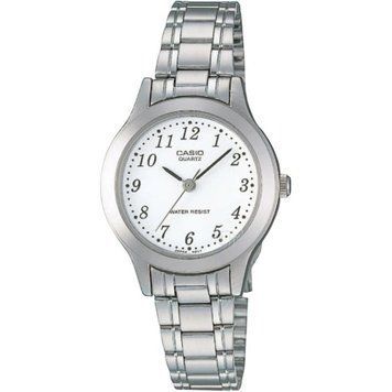 Женские часы CASIO LTP-1128A-7BRDF серебряные с цифрами LTP-1128A-7BRDF фото