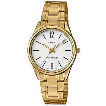 Жіночий годинник CASIO LTP-V005G-7B золотисті з білим циферблатом та цифрами LTP-V005G-7B фото