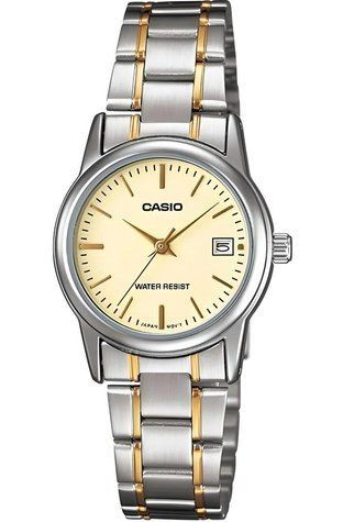 Женские часы CASIO LTP-V002SG-9A комбинированные с желтым циферблатом 113882854 фото