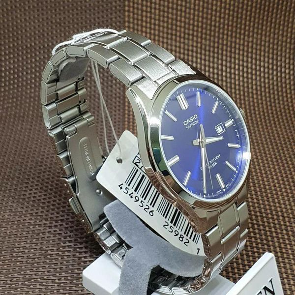 Мужские часы CASIO MTS-100D-2AVDF серебристые сапфировое стекло с батареей 10 лет WR 50 104028030 фото