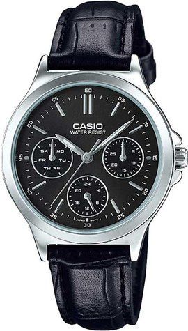 Женские часы CASIO LTP-V300L-1A с хронографом на кожаном ремешке 113882044 фото