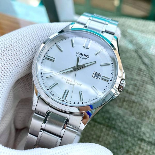 Мужские часы CASIO MTS-100D-7AVDF серебристое сапфировое стекло с батареей 10 лет WR 50 104030266 фото