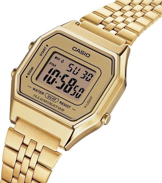 Жіночий годинник CASIO VINTAGE MINI LA680WGA-DF електронний золотистий у вінтажному стилі LA680WGA-DF фото
