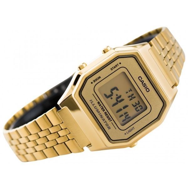 Жіночий годинник CASIO VINTAGE MINI LA680WGA-DF електронний золотистий у вінтажному стилі LA680WGA-DF фото