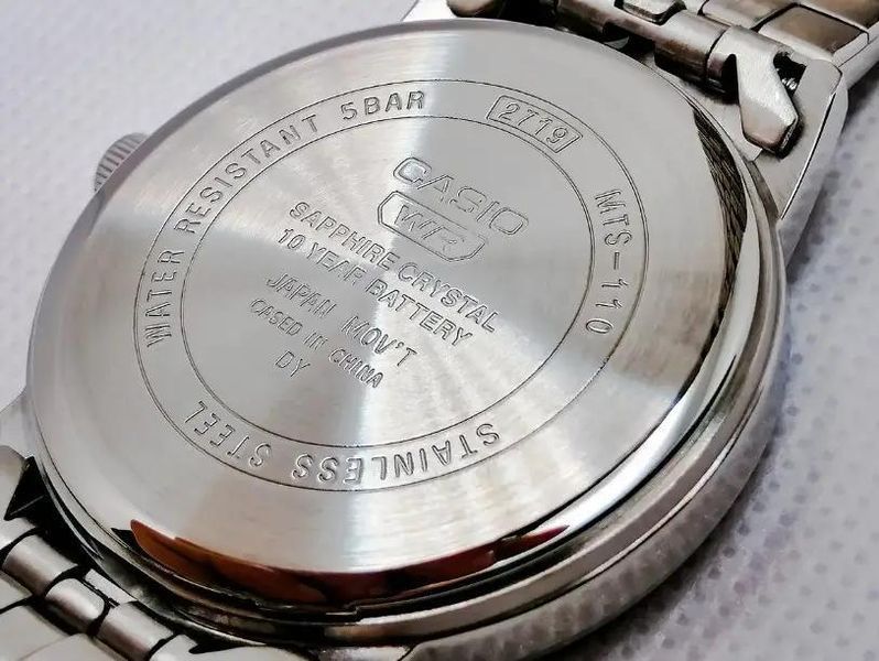 Мужские часы CASIO MTS-110D-2AVDF с сапфировым стеклом и батареей 10 лет синий циферблат 104030580 фото
