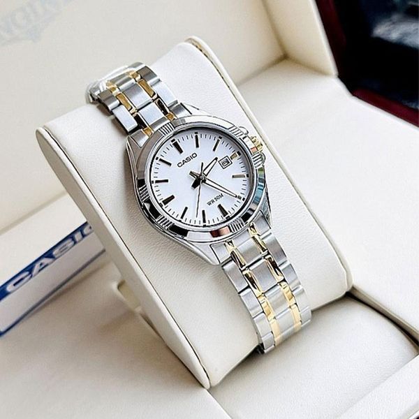 Жіночий годинник Casio LTP-1308SG-7A комбінований з білим циферблатом 113882015 фото