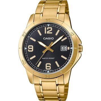 Чоловічий годинник CASIO MTP-V004G-1BUDF золотисті з цифрами та датою 104523756 фото
