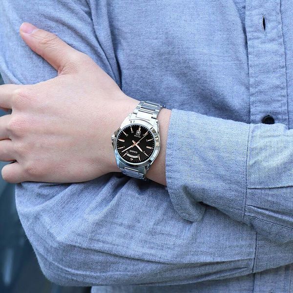 Мужские часы CASIO MTP-1370D-1A2 Data Day серебристые с черным циферблатом и датой 106770836 фото