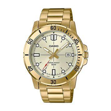 Чоловічий годинник CASIO MTP-VD01G-9EVUDF WR 50 M масивний золотистий 104643101 фото