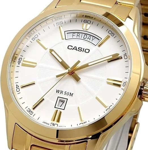 Мужские часы CASIO MTP-1381GD-7AV Data Day золотистые MTP-1381GD-7AV фото