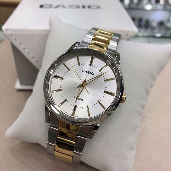 Чоловічий годинник CASIO MTP-1303SG-7AVEF комбінований з сріблястим циферблатом MTP-1303SG-7AVEF фото