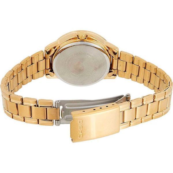 Женские часы CASIO LTP-V004G-9BUDF золотистые с золотым циферблатом и цифрами 104831704 фото