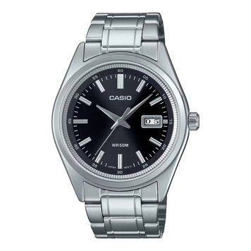 Чоловічий годинник Casio MTP-B180D-1A1 сріблястий з чорним циферблатом та датою WR 50 M 113883000 фото