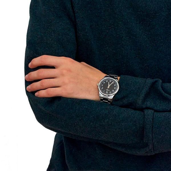 Чоловічий годинник CASIO MTP-V005D-1B4 сріблясті з чорним циферблатом та цифрами 104524139 фото