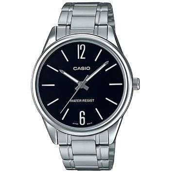 Чоловічий годинник CASIO MTP-V005D-1BUDF сріблястий з чорним циферблатом 104524165 фото