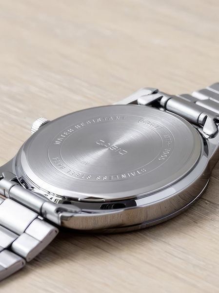 Чоловічий годинник CASIO MTP-V005D-2B сріблясті з синім циферблатом та римськими цифрами 104524174 фото