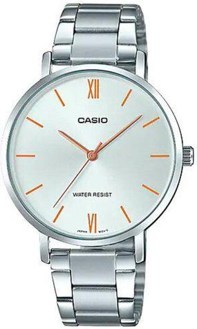 Женские часы CASIO LTP-VT01D-7B серебристые с серебристым циферблатом 113882322 фото