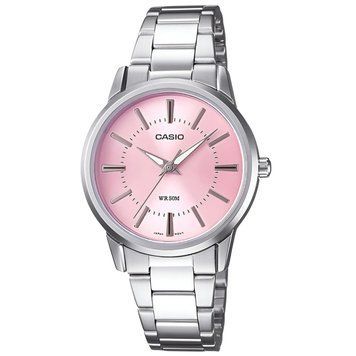 Женские часы CASIO LTP-1303D-4A серебристые с розовым циферблатом 104829501 фото