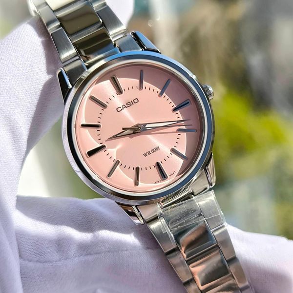 Женские часы CASIO LTP-1303D-4A серебристые с розовым циферблатом 104829501 фото