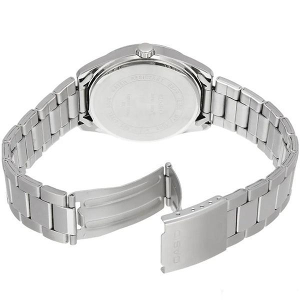 Мужские часы CASIO MTP-1302D-7BVDF серебристые с белым циферблатом и арабскими цифрами 104136509 фото