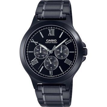 Чоловічий годинник CASIO MTP-V300B-1A Total Black класичний в чорному корпусі з хронографом 104101359 фото