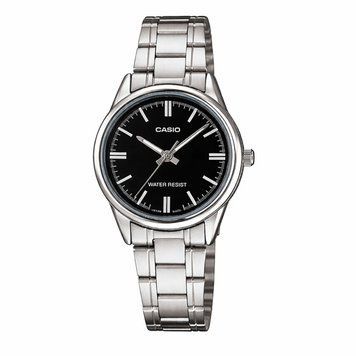Женские часы CASIO LTP-V005D-1AUDF серебристые с черным циферблатом LTP-V005D-1AUDF фото