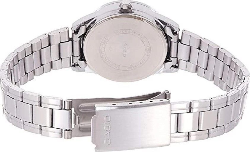 Женские часы CASIO LTP-V005D-1AUDF серебристые с черным циферблатом LTP-V005D-1AUDF фото
