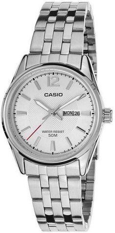 Женские часы CASIO LTP-1335D-7AVDF серебристые с серебристым циферблатом 107287812 фото