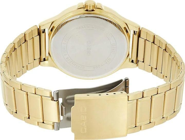 Чоловічий годинник CASIO MTP-V300G-1AUDF класичний золотистий з хронографом та чорним циферблатом 104066374 фото