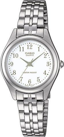 Женские часы CASIO LTP-1129A-7B серебристые с цифрами 113882833 фото