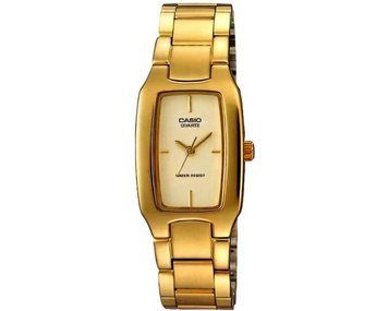 Женские часы CASIO LTP-1165N-9C золотистые прямоугольные с золотистым циферблатом 882828 фото