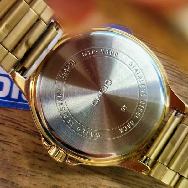 Чоловічий годинник CASIO MTP-V300G-9AUDF класичний золотистий з хронографом та золотистим циферблатом 105794824 фото
