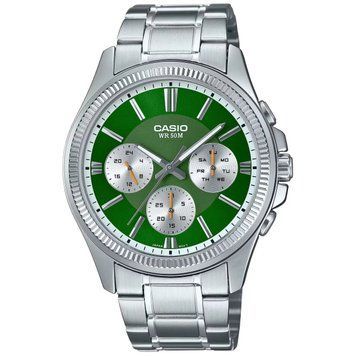 Чоловічий годинник CASIO MTP-1375D-3AVDF з хронографом та зеленим циферблатом 104100640 фото