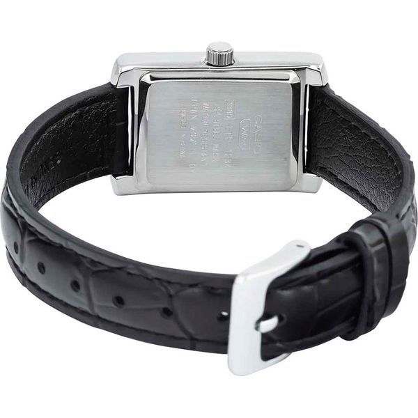 Женские часы CASIO LTP-1234LL-7A серебристые прямоугольные на кожаном ремешке 80003199 фото