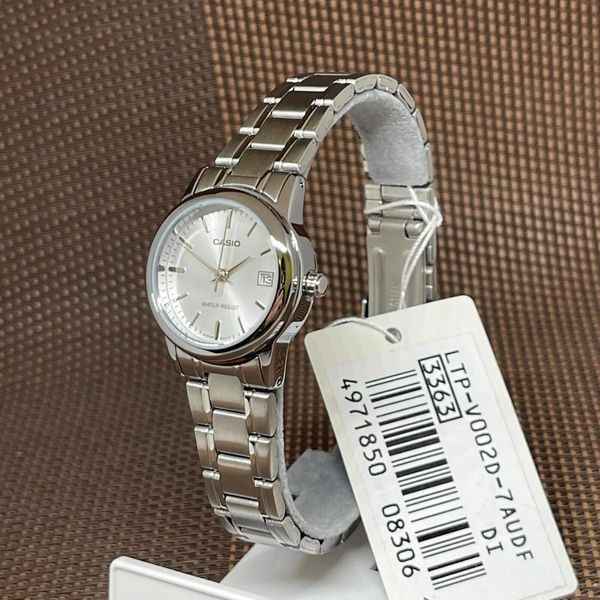 Женские часы CASIO LTP-V002D-7AUDF серебристый с серебристым циферблатом 104832163 фото