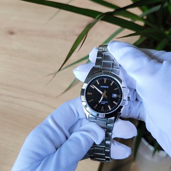 Мужские часы CASIO MTP-1308D-1A2 массивные черный циферблат WR 50 MTP-1308D-1A2 фото