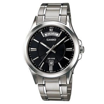 Чоловічий годинник CASIO MTP-1381D-1A Data Day з чорним циферблатом 104180176 фото