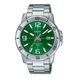 Чоловічий годинник CASIO MTP-VD01D-3B сріблясті масивні з арабськими цифрами wr 50 m з зеленим циферблатом 104180264 фото 1