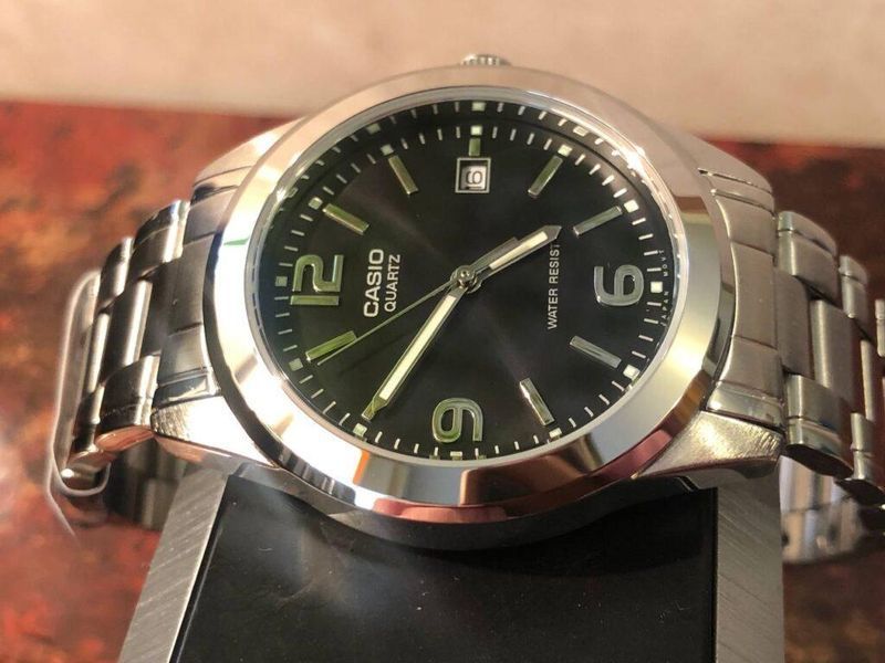 Чоловічий годинник CASIO MTP-1215A-1ADF сріблясті з арабськими цифрами 104519105 фото