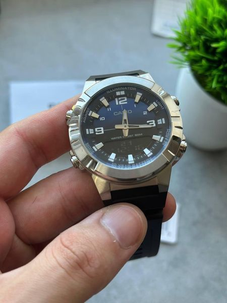 Чоловічий годинник CASIO AMW-870A-2A з батареєю на 10 років з каучуковим ремінцем 107889575 фото
