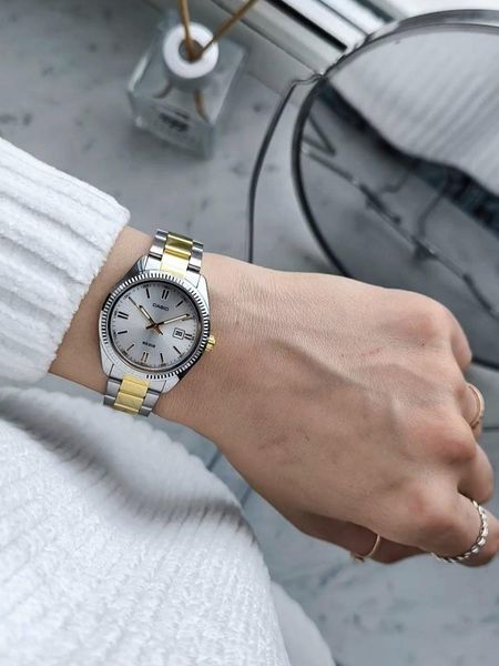 Жіночий годинник CASIO LTP-1302SG-7AVEF сріблястий з білим циферблатом комбінований LTP-1302SG-7AVEF фото