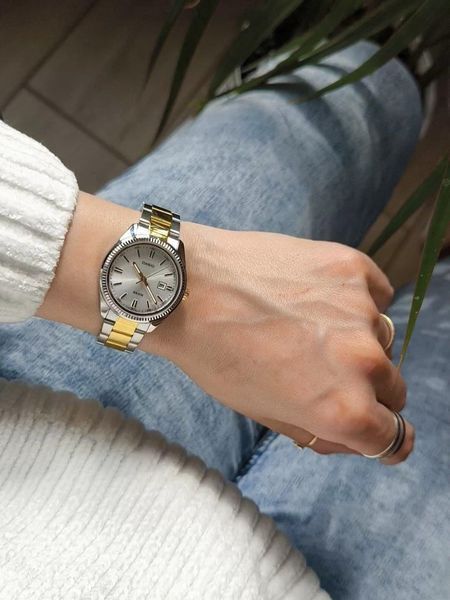Жіночий годинник CASIO LTP-1302SG-7AVEF сріблястий з білим циферблатом комбінований LTP-1302SG-7AVEF фото